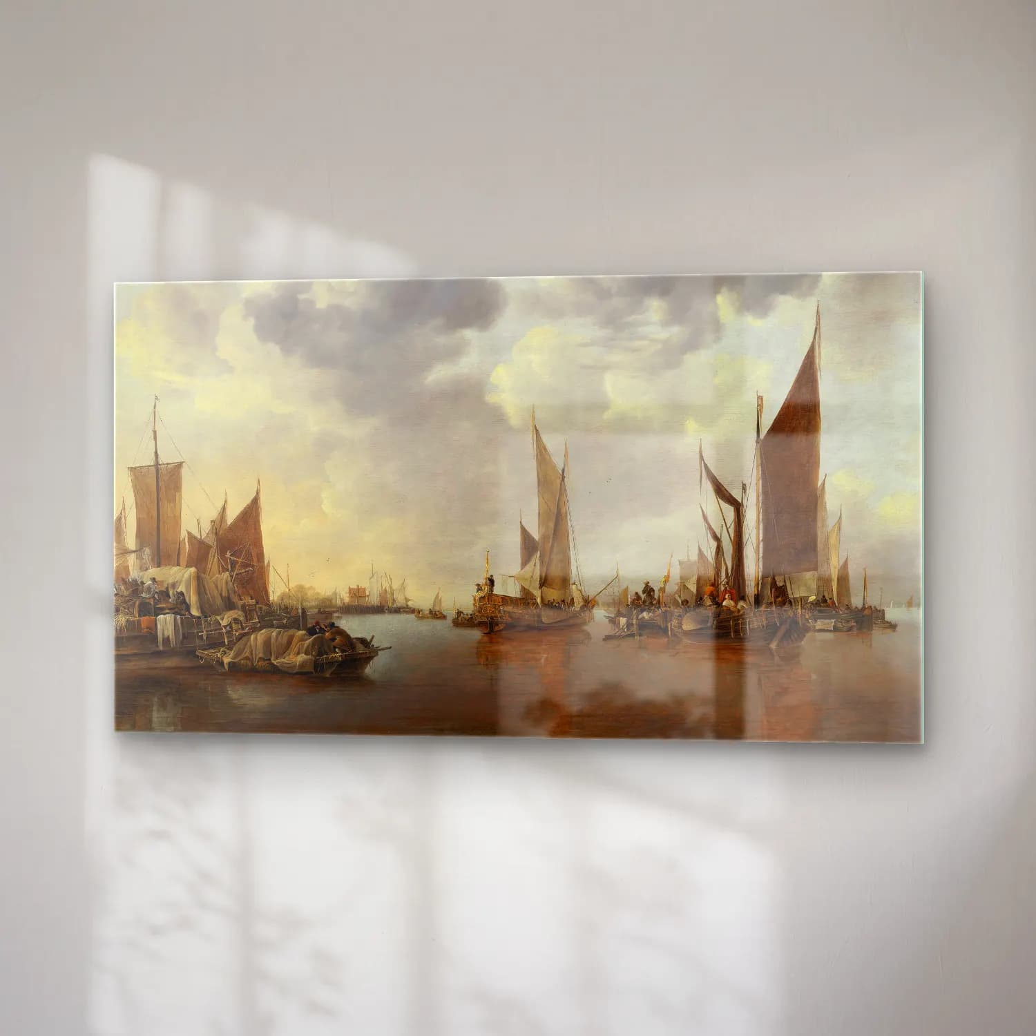 Jan van de Cappelle – Seascape with Ships cam tablo — sağ açıdan görünüm