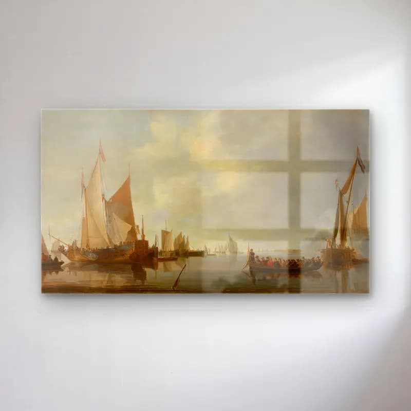 Jan van de Cappelle – The Admiral cam tablo — Jan van de Cappelle – The Admiral — yağlı boya liman ve tekneler