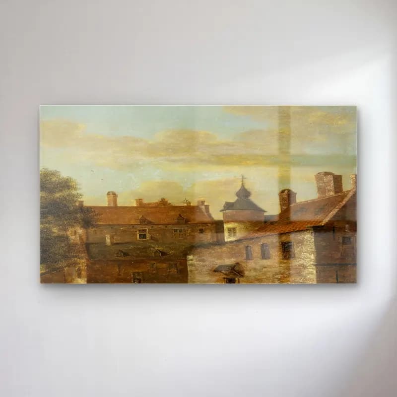 Jan van der Heyden – A Country Home cam tablo — Jan van der Heyden – A Country Home — yağlı boya köy sokağı