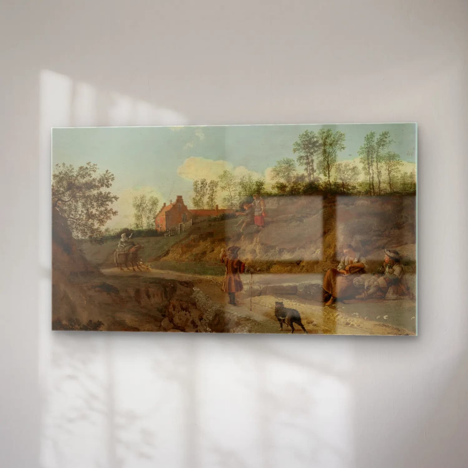 Jan van der Heyden – A rural landscape, with figures conversing cam tablo — sağ açıdan görünüm