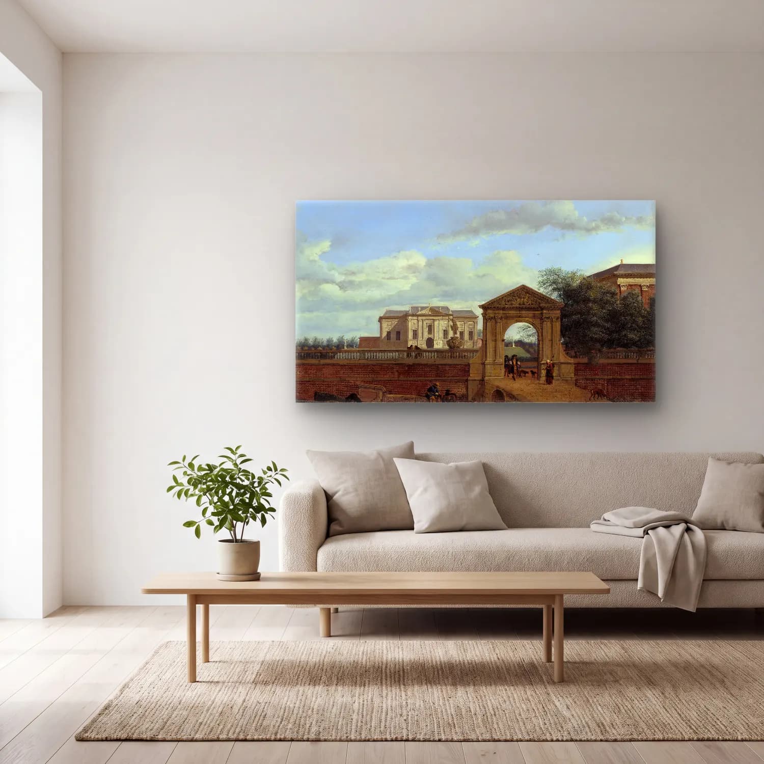 Jan van der Heyden – An Architectural Fantasy cam tablo — açık renk salonda