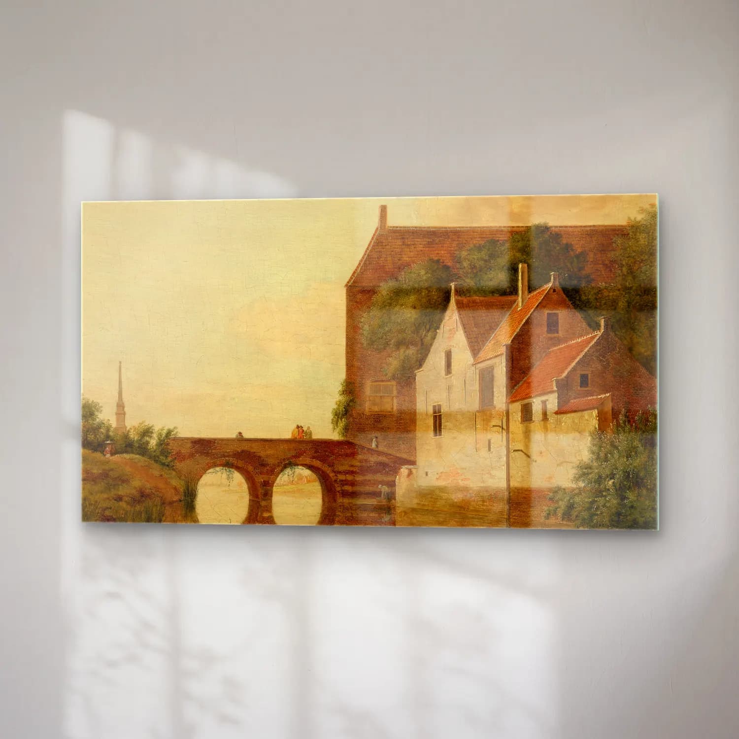Jan van der Heyden – Bridge over a River cam tablo — sağ açıdan görünüm