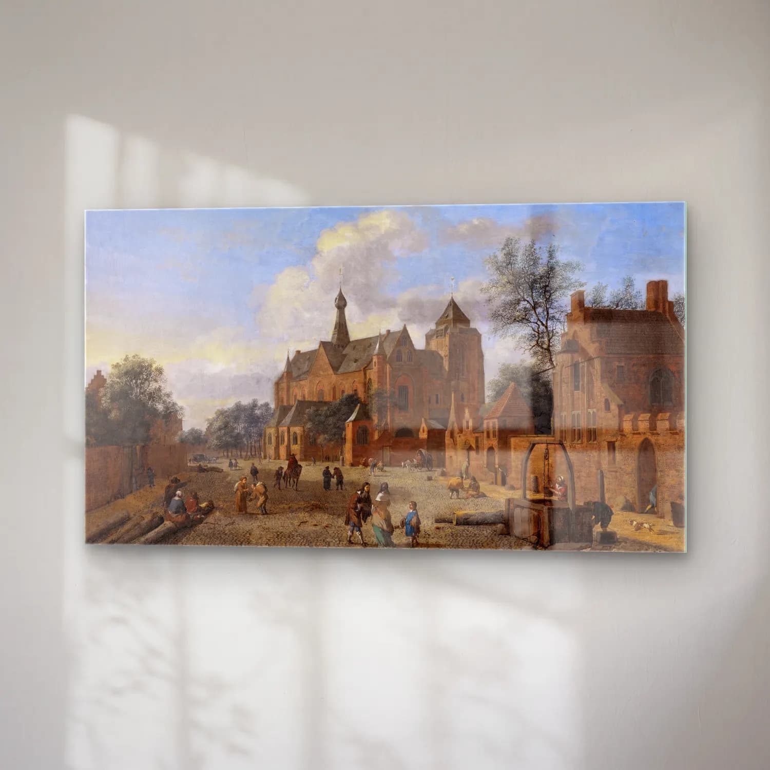 Jan van der Heyden – Der Kirchplatz von Veere in Zeeland cam tablo — sağ açıdan görünüm