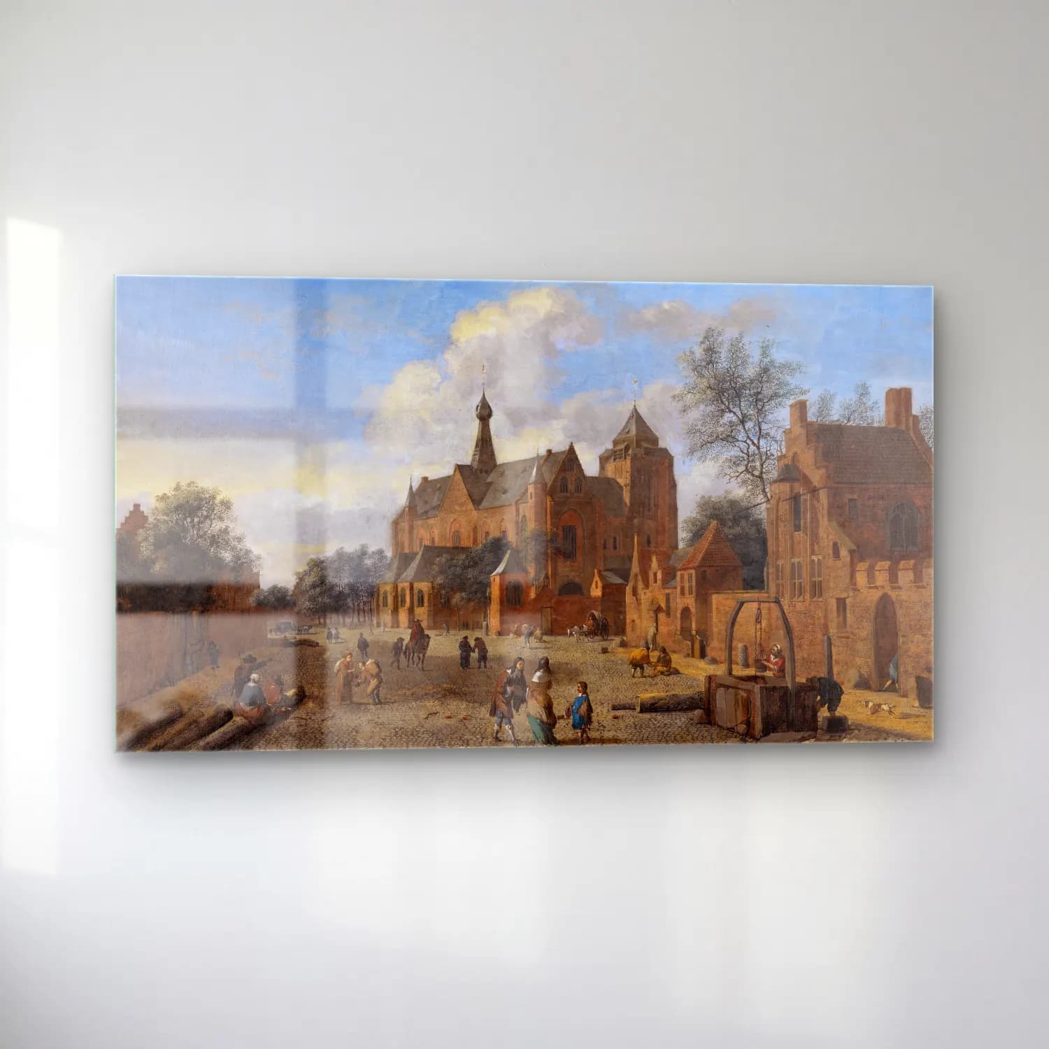 Jan van der Heyden – Der Kirchplatz von Veere in Zeeland cam tablo — sol açıdan görünüm