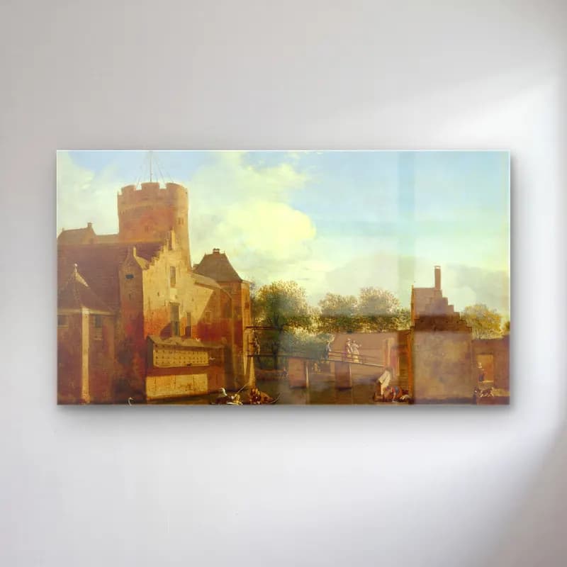 Jan van der Heyden – Loenerslot Castle in Holland (ca. 1665 – 1670) cam tablo — Jan van der Heyden – Loenerslot Castle in Holland (ca. 1665 – 1670) — yağlı boya şato