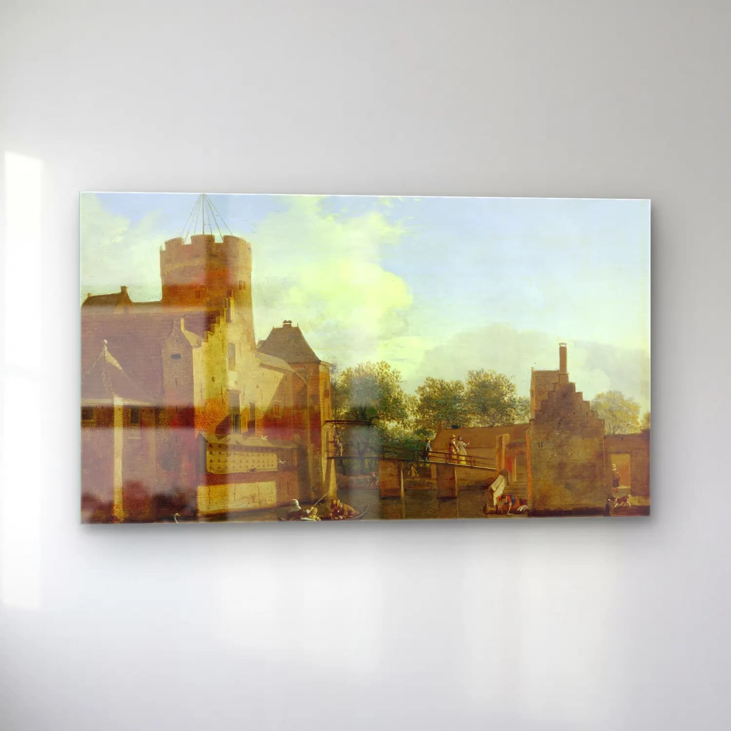 Jan van der Heyden – Loenerslot Castle in Holland (ca. 1665 – 1670) cam tablo — sol açıdan görünüm