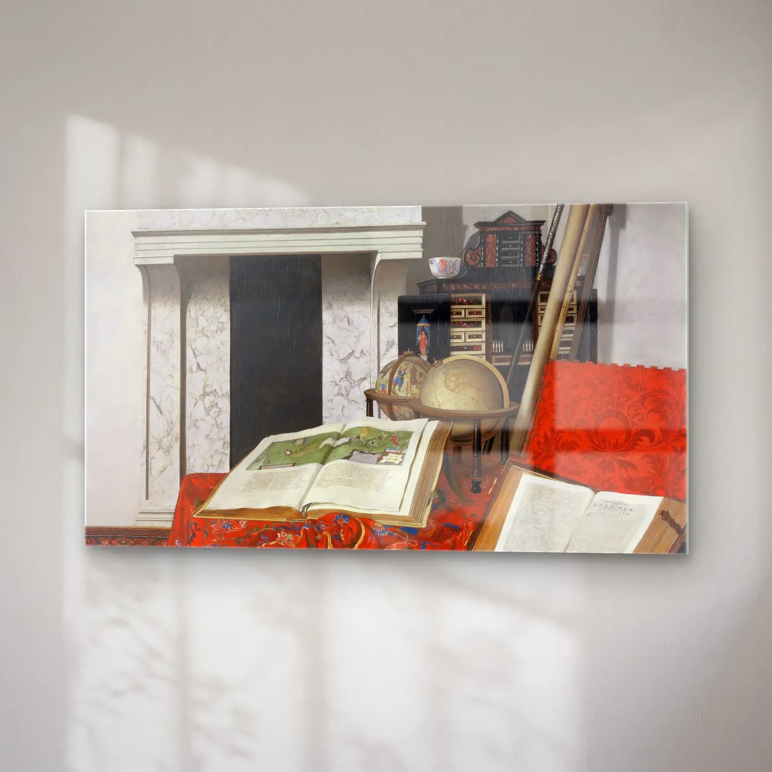 Jan van der Heyden – Room Corner With Curiosities cam tablo — sağ açıdan görünüm