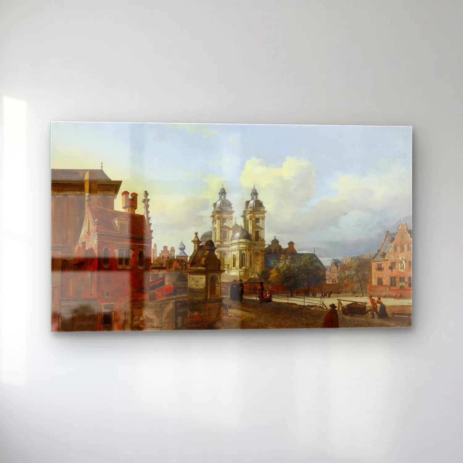 Jan van der Heyden – The Church of St Andrew in Düsseldorf cam tablo — sol açıdan görünüm