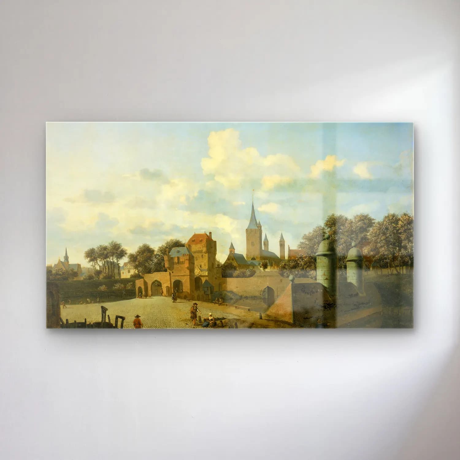 Jan van der Heyden – The Church of St Severin in Cologne in an Imaginary Setting cam tablo — Jan van der Heyden – The Church of St Severin in Cologne in an Imaginary Setting — yağlı boya köy sokağı