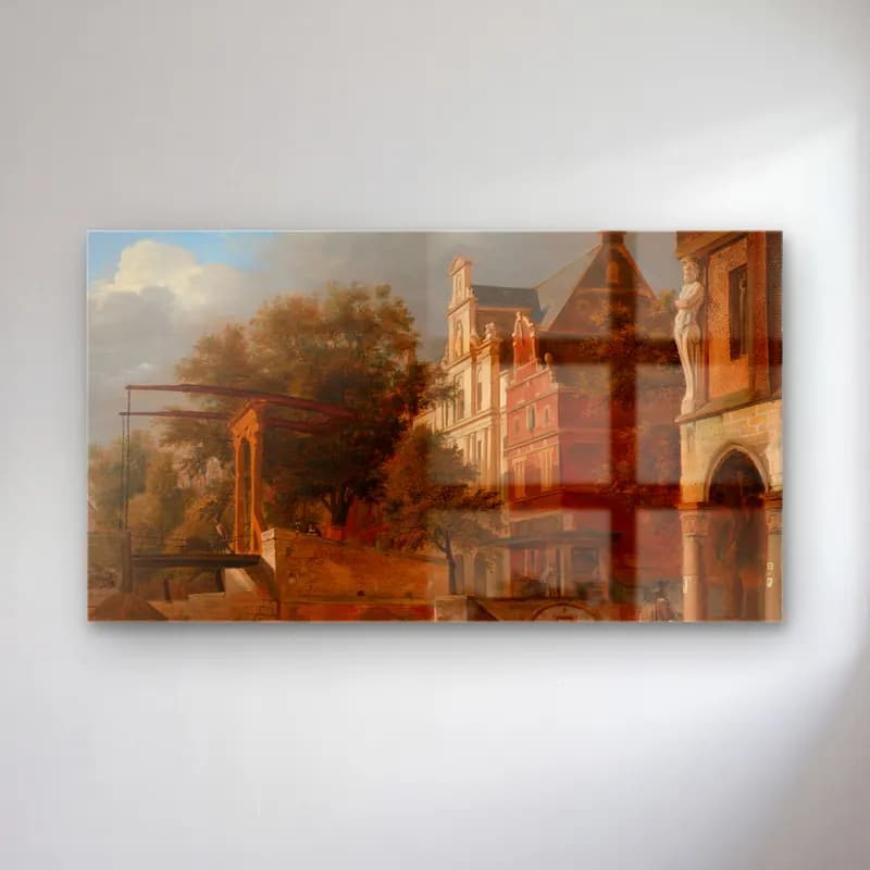 Jan van der Heyden – The Drawbridge cam tablo — Jan van der Heyden – The Drawbridge — yağlı boya köy sokağı