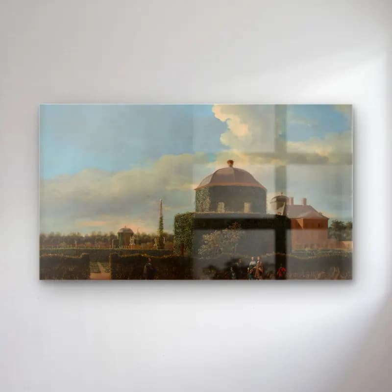 Jan van der Heyden – The Huis ten Bosch at The Hague and Its Formal Garden cam tablo — Jan van der Heyden – The Huis ten Bosch at The Hague and Its Formal Garden — yağlı boya çiçek bahçesi