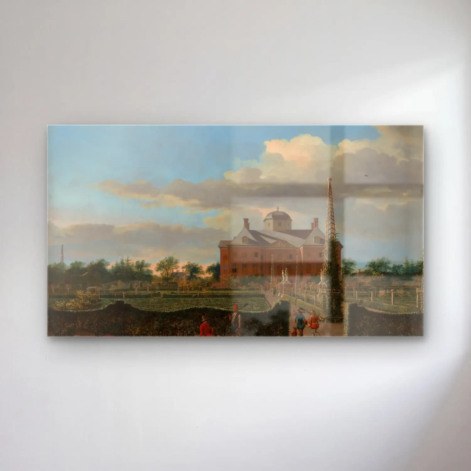 Jan van der Heyden – The Huis ten Bosch at The Hague and Its Formal cam tablo — Jan van der Heyden – The Huis ten Bosch at The Hague and Its Formal — yağlı boya şato