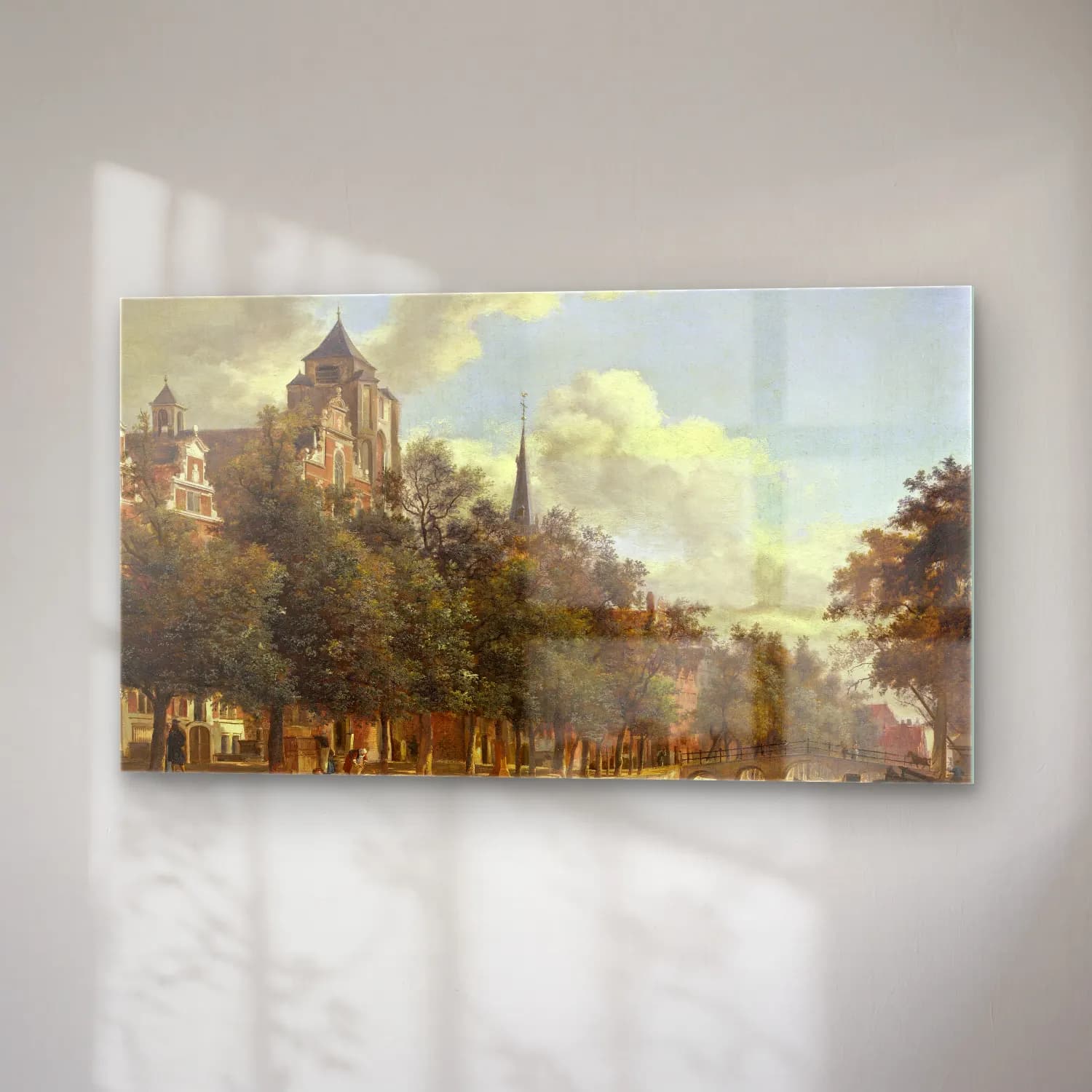 Jan van der Heyden – View Down a Dutch Canal cam tablo — sağ açıdan görünüm