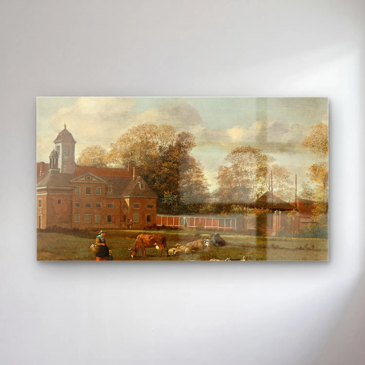 Jan van der Heyden – View Of Goudestein With A Woman And Child Walking Beside A… cam tablo — Jan van der Heyden – View Of Goudestein With A Woman And Child Walking Beside A… — yağlı boya kır evi