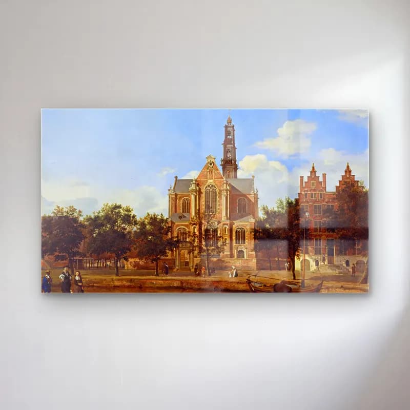 Jan van der Heyden – View of the Westerkerk, Amsterdam cam tablo — Jan van der Heyden – View of the Westerkerk, Amsterdam — yağlı boya katedral
