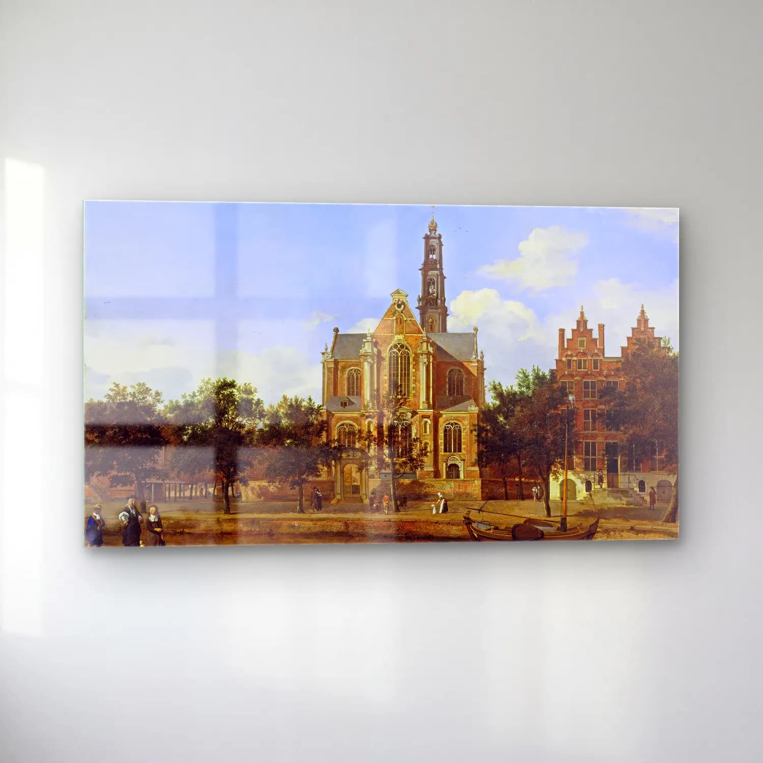Jan van der Heyden – View of the Westerkerk, Amsterdam cam tablo — sol açıdan görünüm