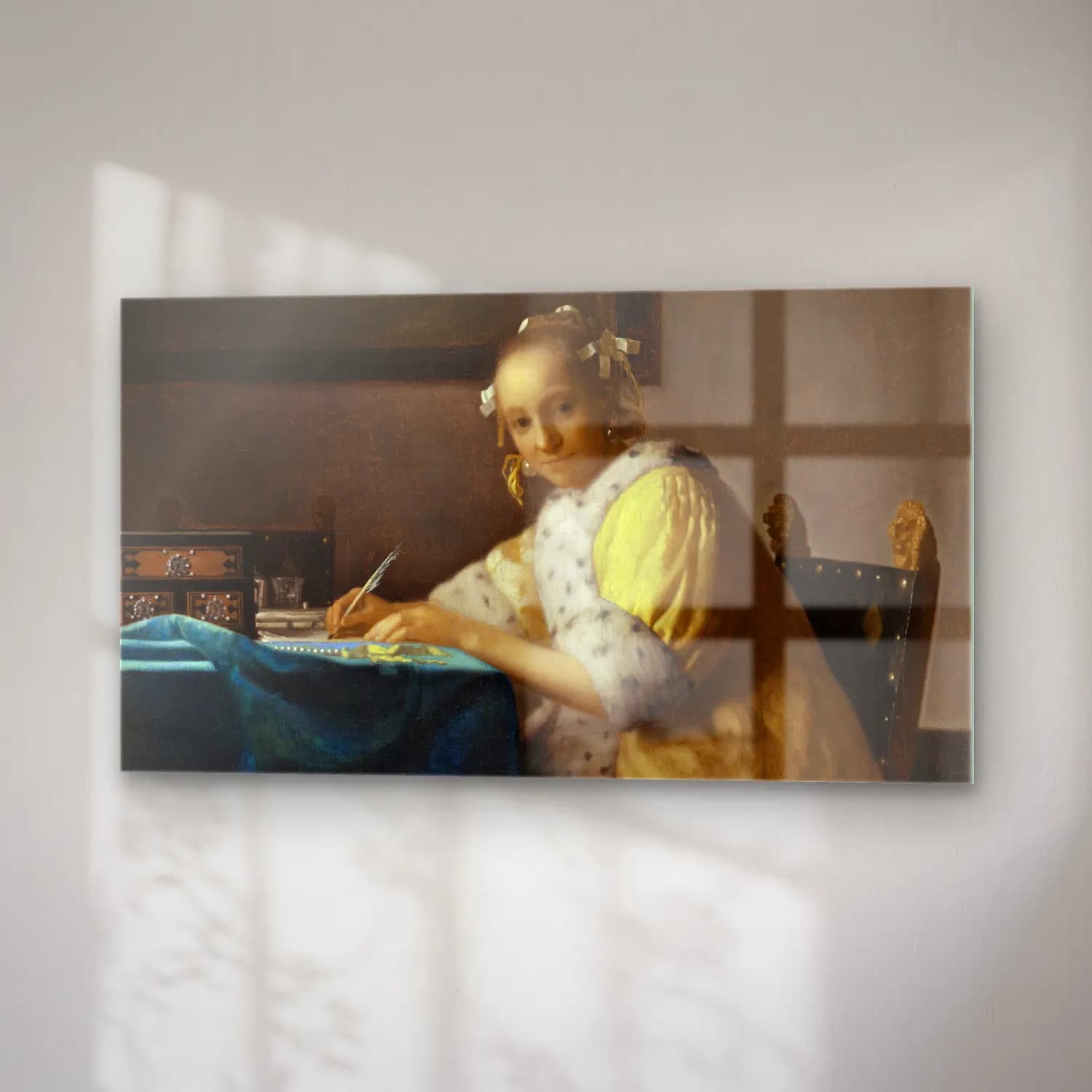 Johannes Vermeer – A Lady Writing a Letter cam tablo — sağ açıdan görünüm