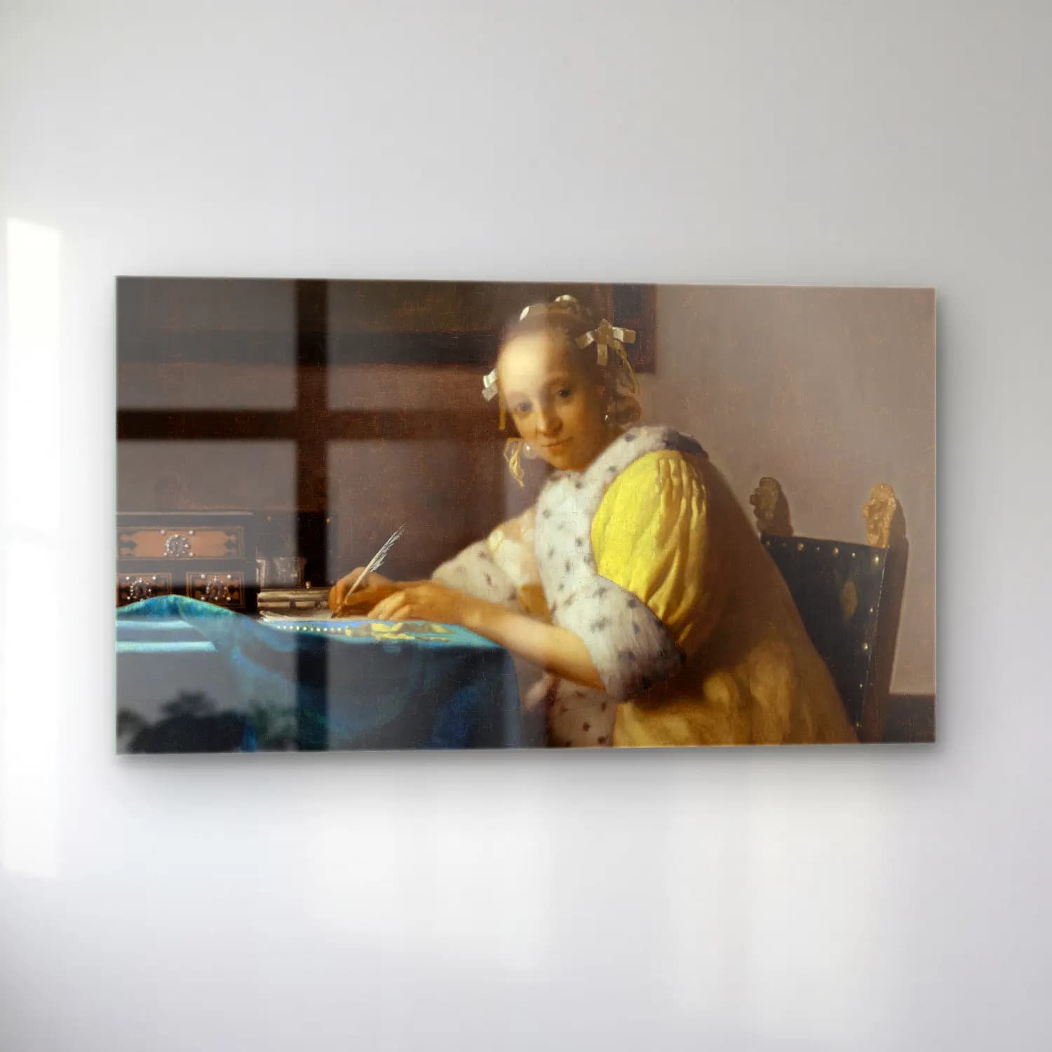 Johannes Vermeer – A Lady Writing a Letter cam tablo — sol açıdan görünüm