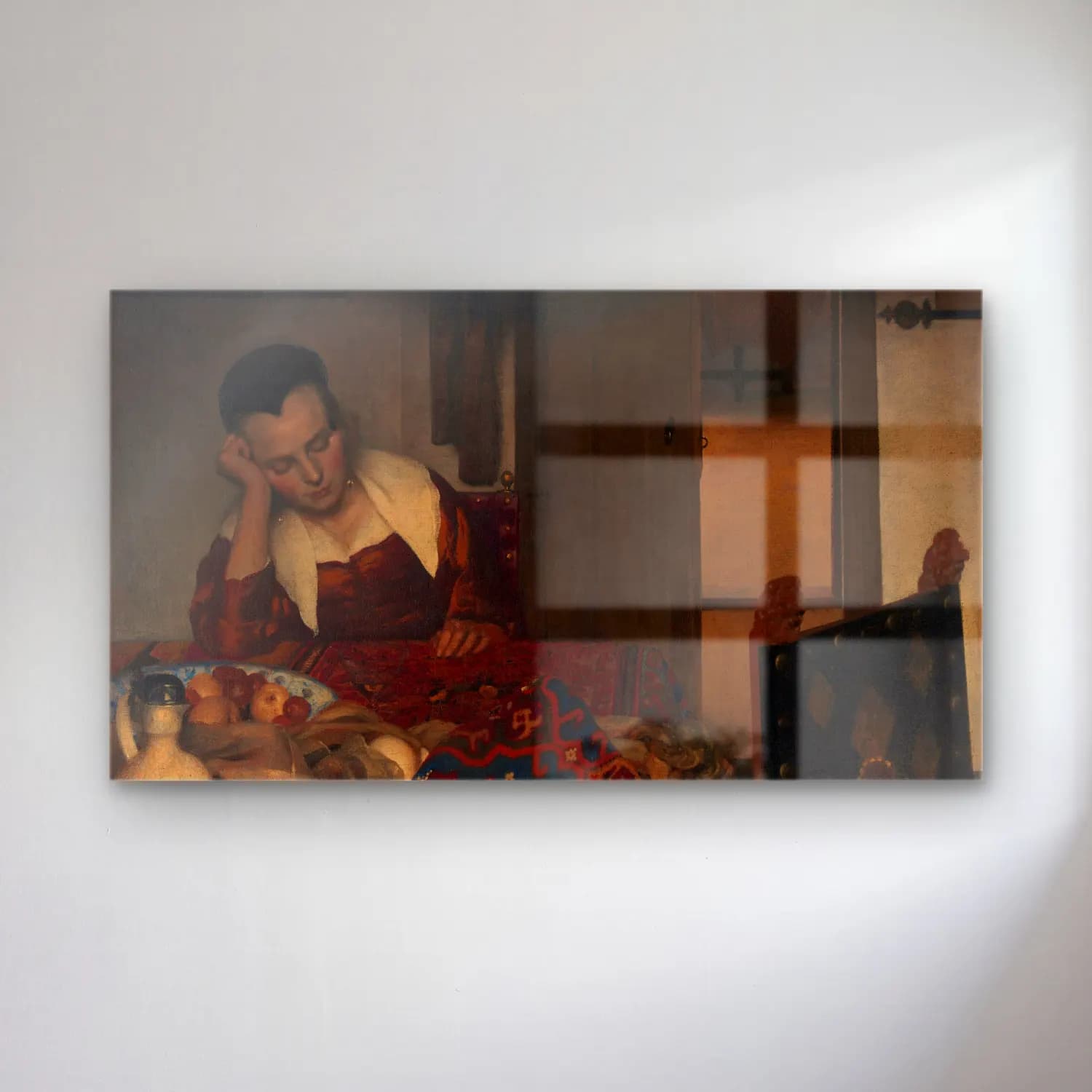 Johannes Vermeer – A Maid Asleep cam tablo — Johannes Vermeer – A Maid Asleep — yağlı boya kitap okuyan kadın