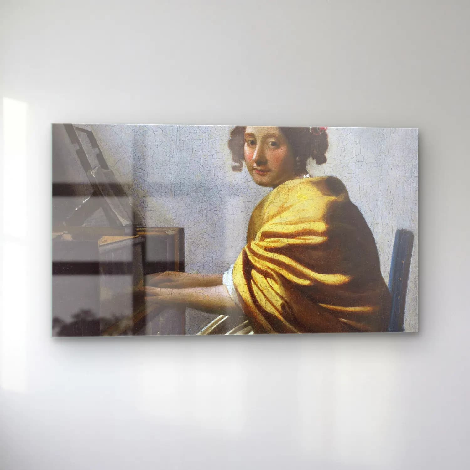 Johannes Vermeer – A young Woman seated at the Virginals cam tablo — sol açıdan görünüm