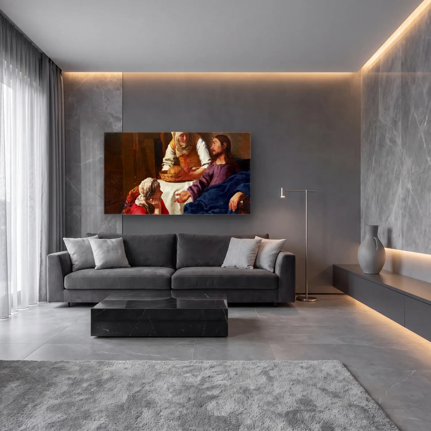Johannes Vermeer – Christ in the House of Martha and Mary cam tablo — lüks salon duvarında