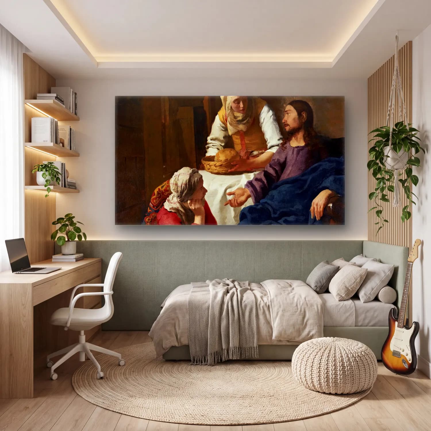 Johannes Vermeer – Christ in the House of Martha and Mary cam tablo — genç odasında