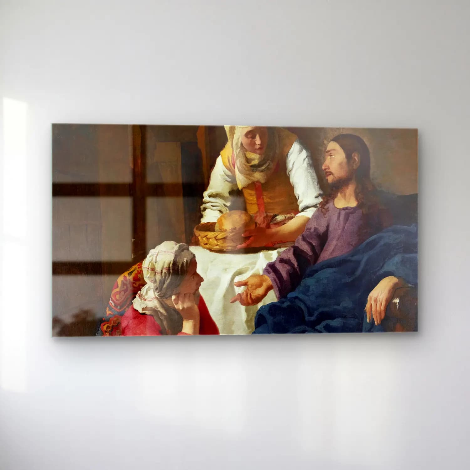Johannes Vermeer – Christ in the House of Martha and Mary cam tablo — sol açıdan görünüm