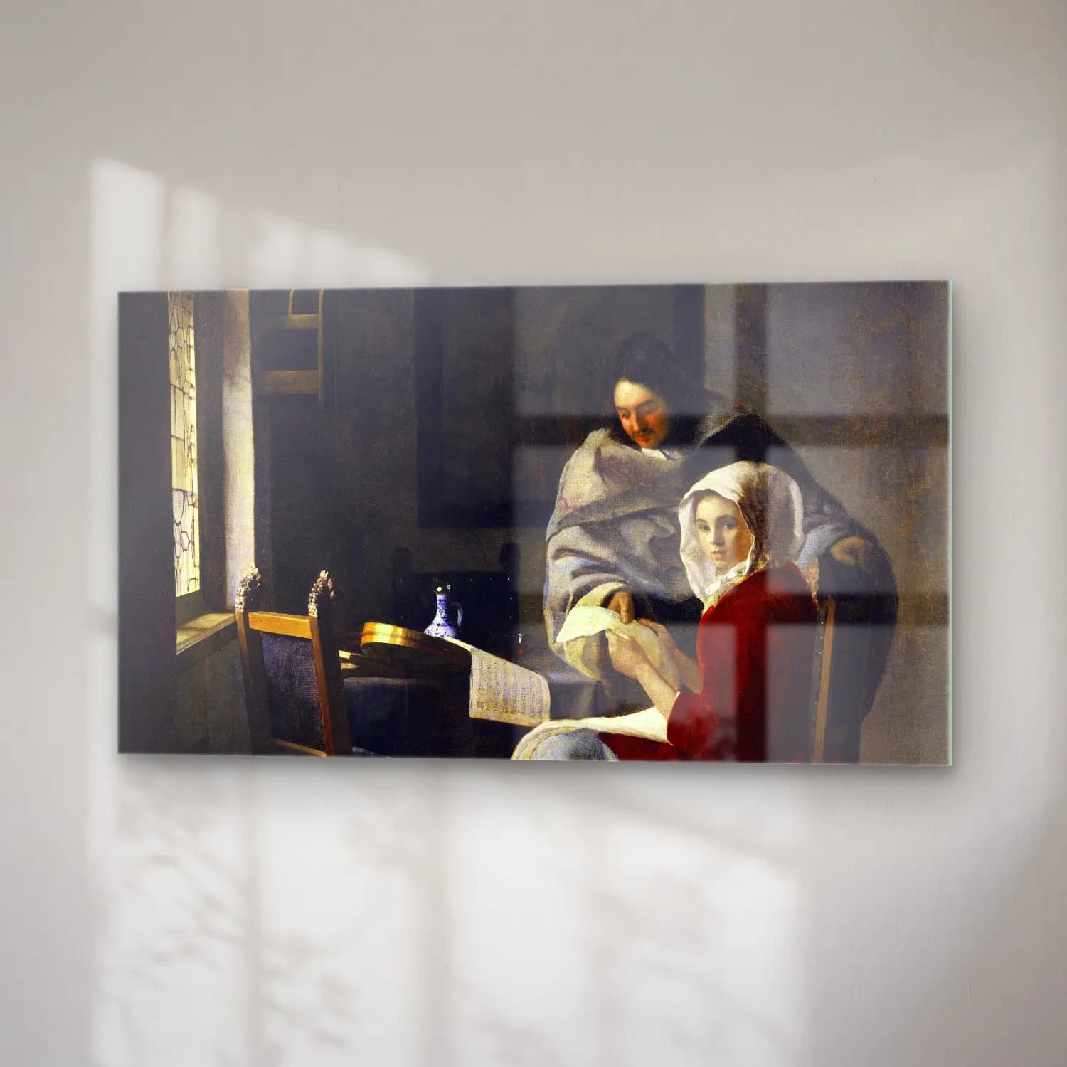 Johannes Vermeer – Girl Interrupted at Her Music cam tablo — sağ açıdan görünüm
