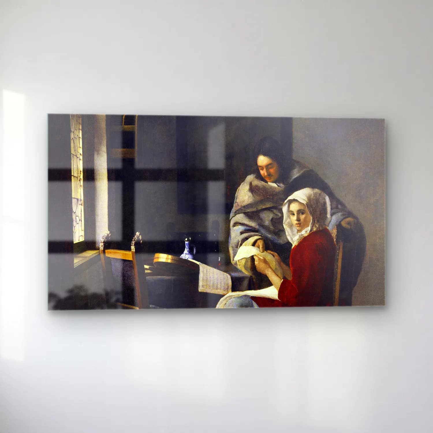 Johannes Vermeer – Girl Interrupted at Her Music cam tablo — sol açıdan görünüm