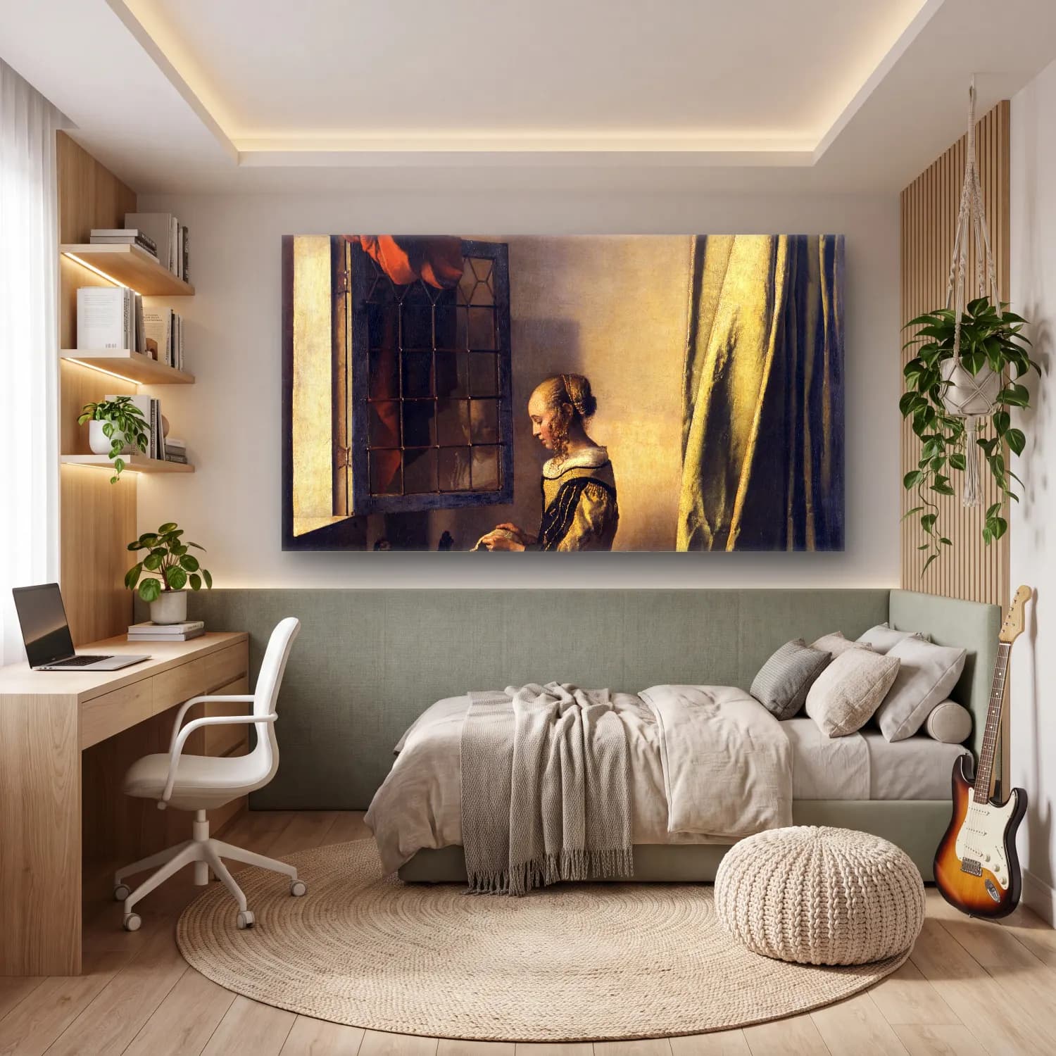 Johannes Vermeer – Girl Reading a Letter by an Open Window cam tablo — genç odasında