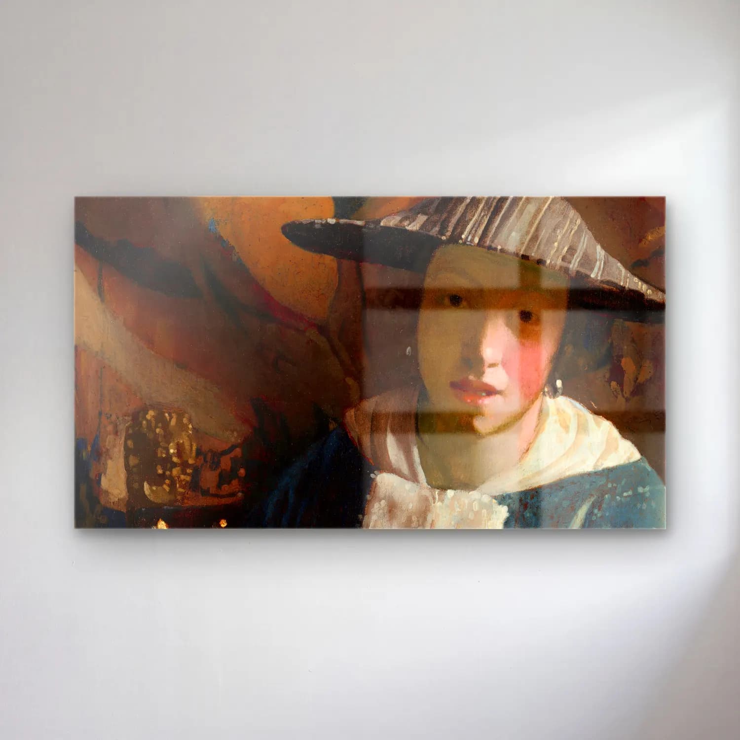 Johannes Vermeer – Girl with a Flute cam tablo — Johannes Vermeer – Girl with a Flute — empresyonist şapkalı kadın