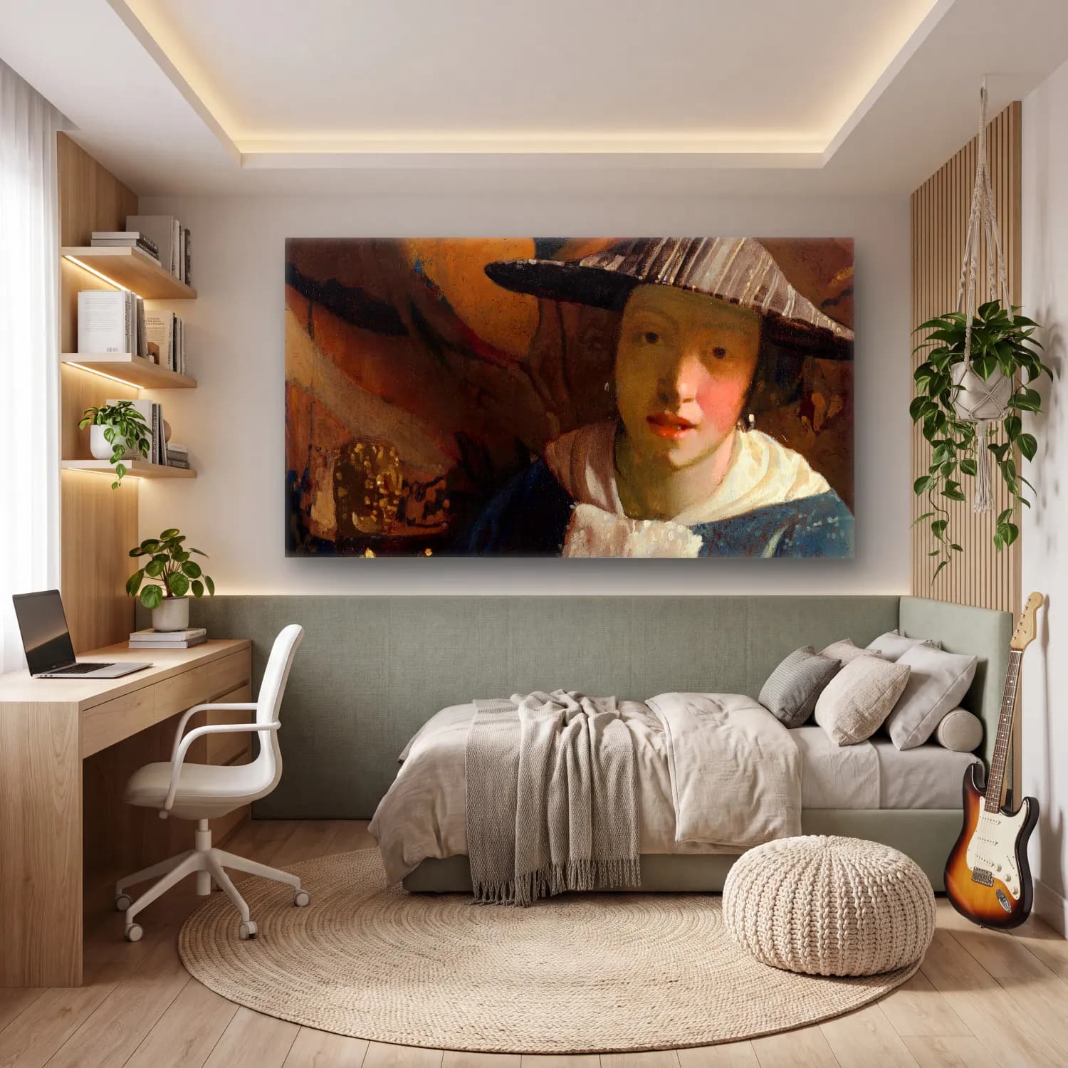 Johannes Vermeer – Girl with a Flute cam tablo — genç odasında