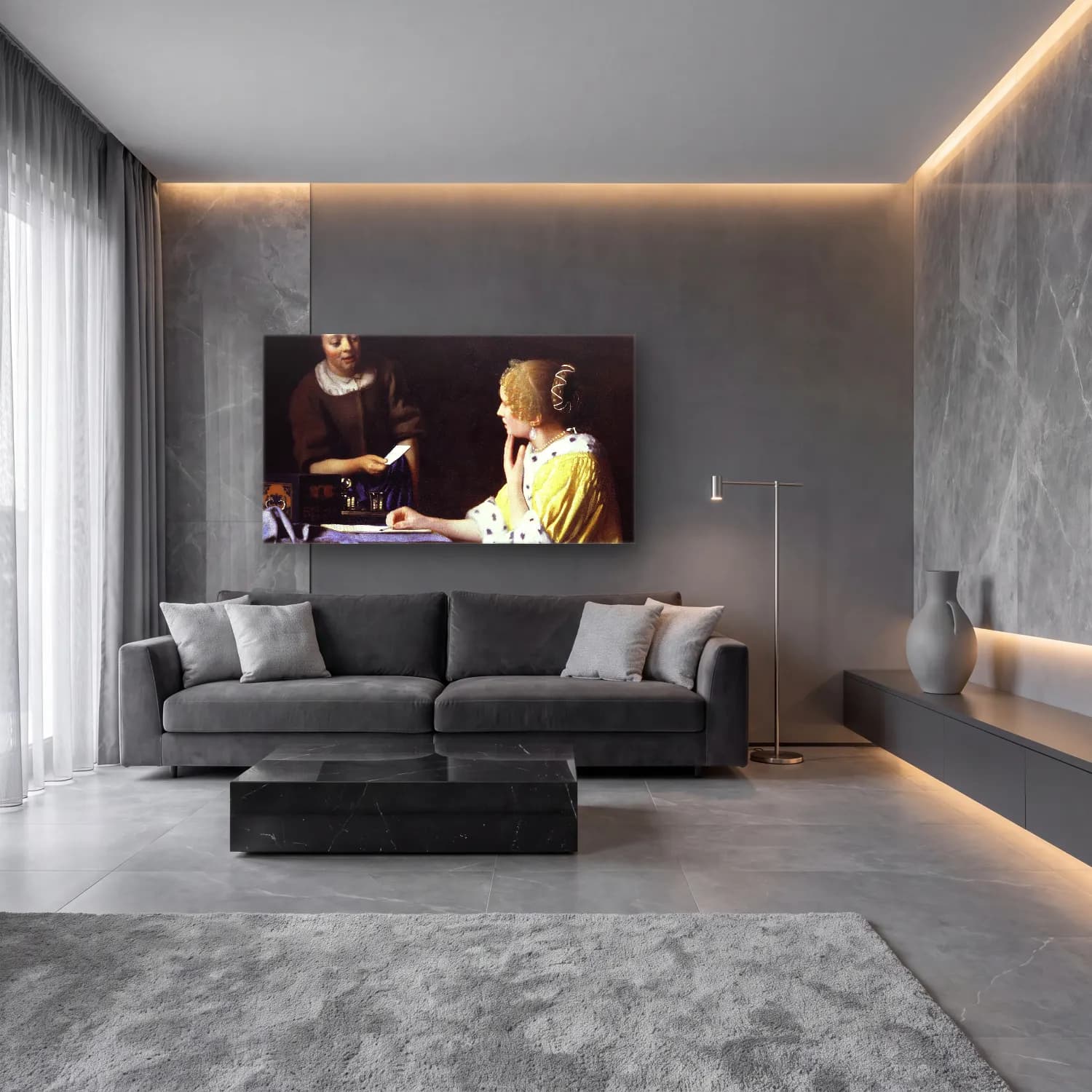 Johannes Vermeer – Mistress and Maid cam tablo — lüks salon duvarında