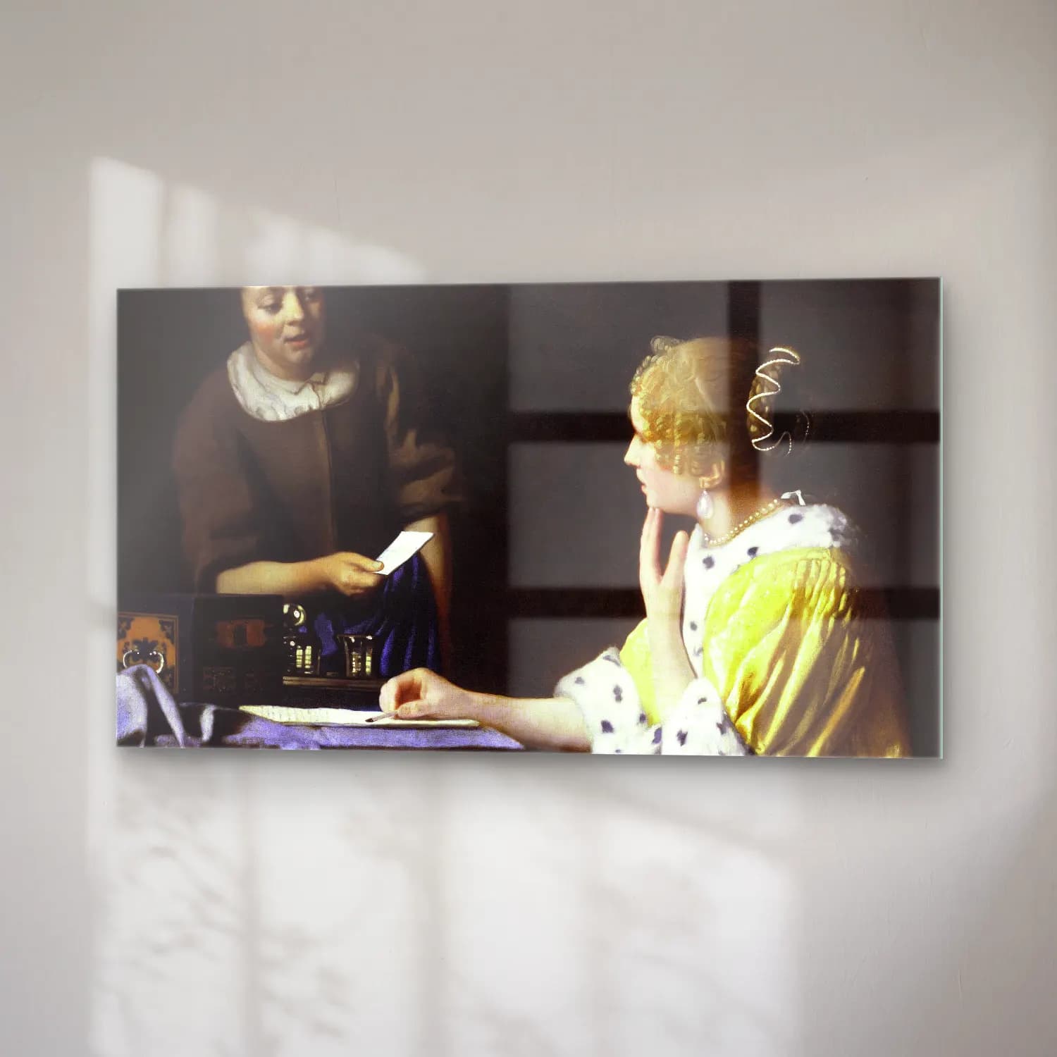 Johannes Vermeer – Mistress and Maid cam tablo — sağ açıdan görünüm
