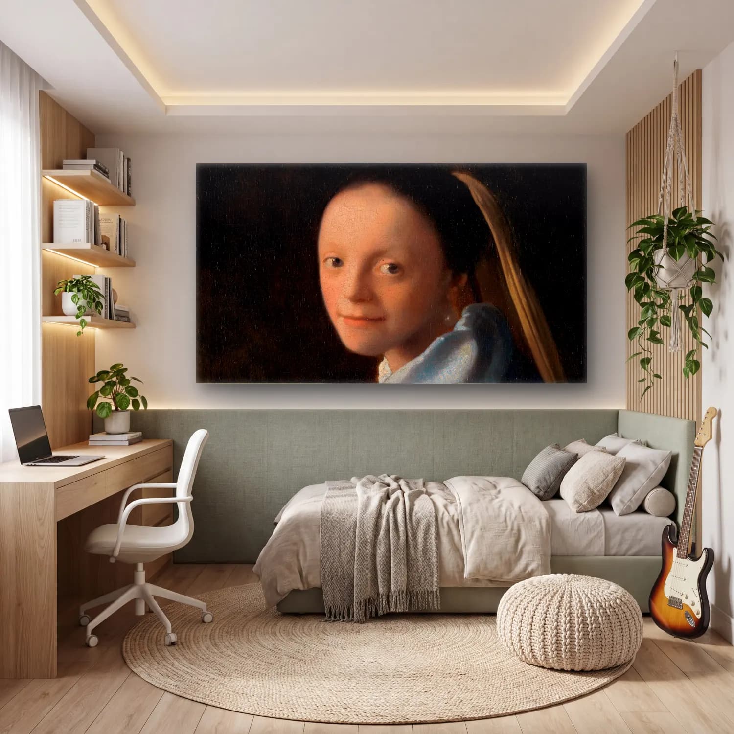 Johannes Vermeer – Study of a Young Woman cam tablo — genç odasında