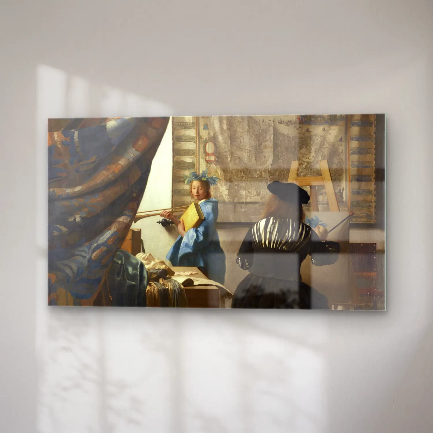 Johannes Vermeer – The Allegory of Painting cam tablo — sağ açıdan görünüm