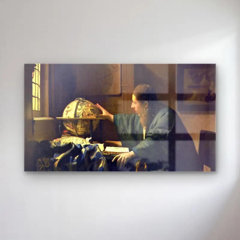 Johannes Vermeer – The Astronomer cam tablo — Johannes Vermeer – The Astronomer — yağlı boya dünya haritası