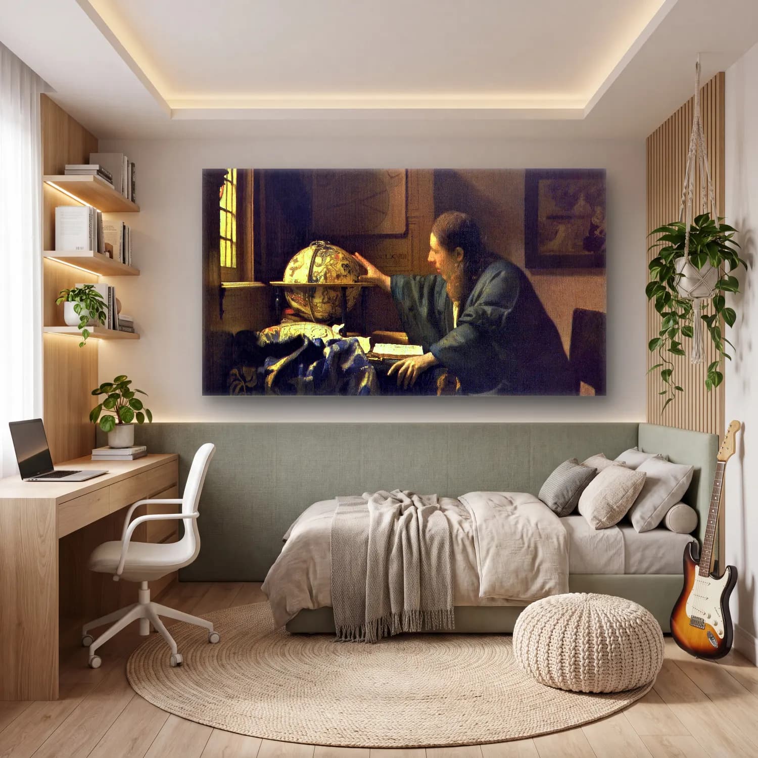 Johannes Vermeer – The Astronomer cam tablo — genç odasında