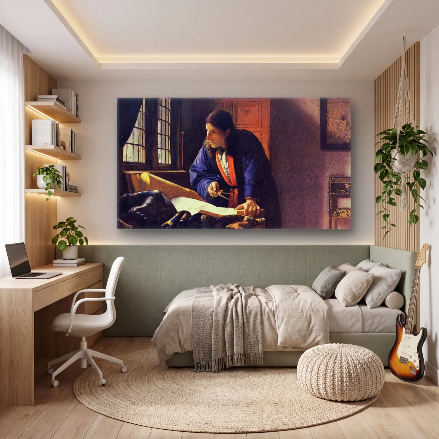 Johannes Vermeer – The Geographer cam tablo — genç odasında