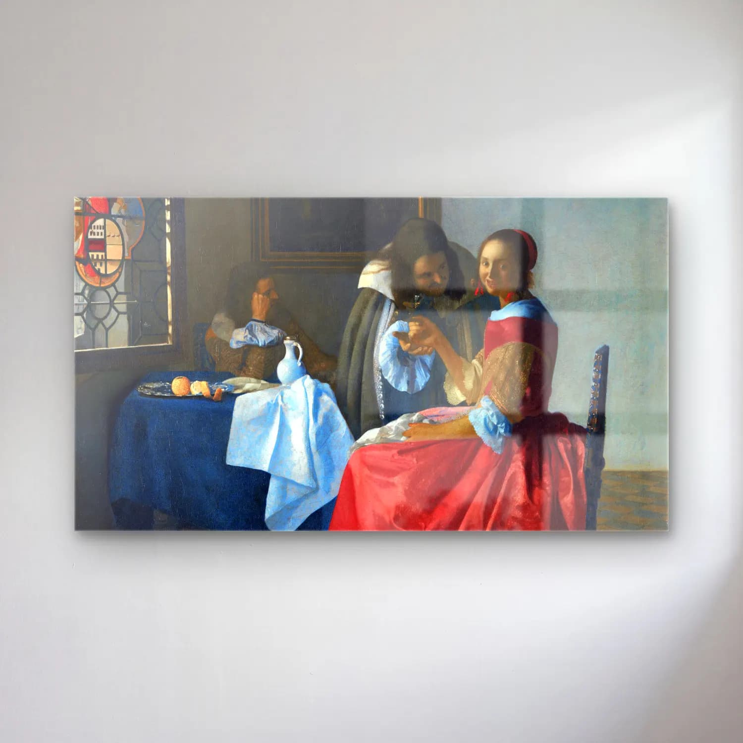 Johannes Vermeer – The Girl with a Wineglass cam tablo — Johannes Vermeer – The Girl with a Wineglass — yağlı boya kadeh şarap