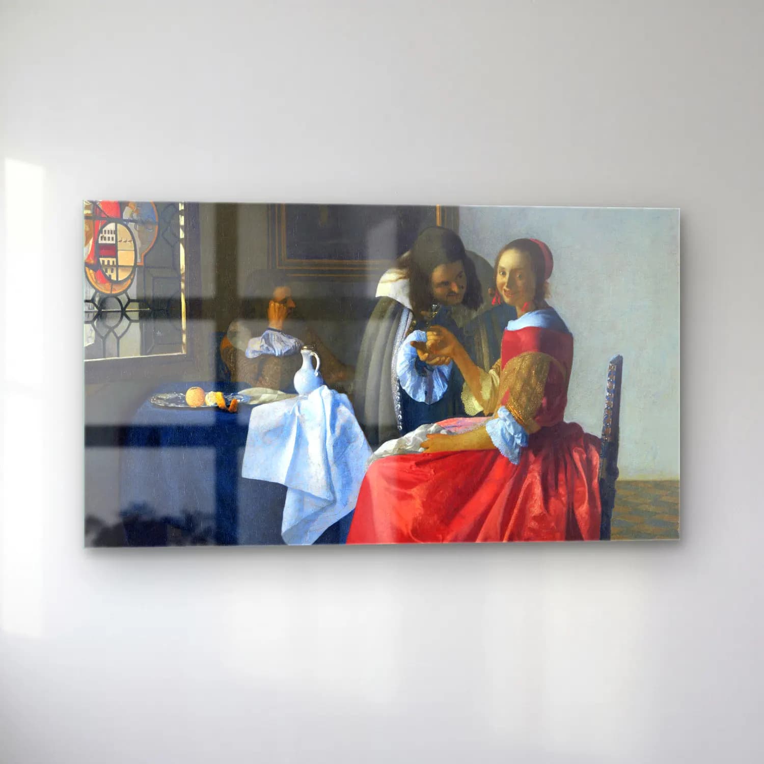 Johannes Vermeer – The Girl with a Wineglass cam tablo — sol açıdan görünüm