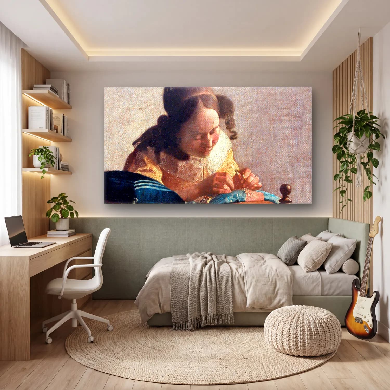 Johannes Vermeer – The Lacemaker cam tablo — genç odasında