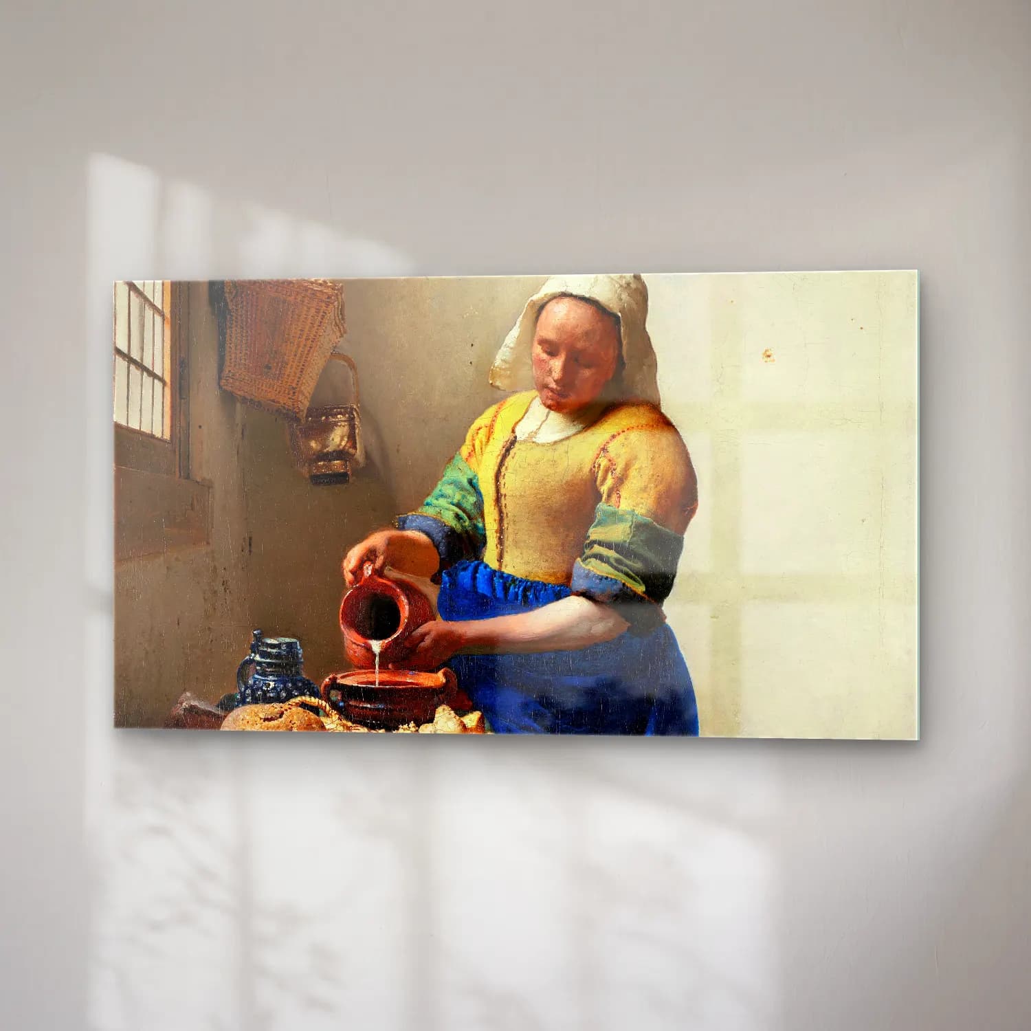 Johannes Vermeer – The Milkmaid cam tablo — sağ açıdan görünüm