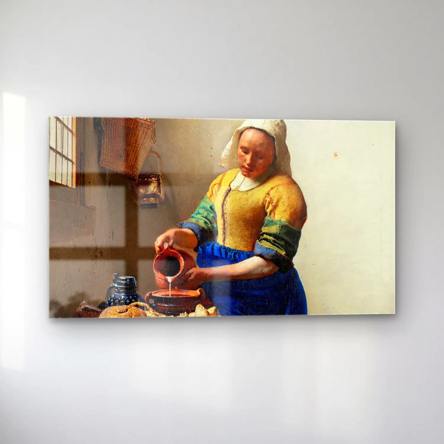 Johannes Vermeer – The Milkmaid cam tablo — sol açıdan görünüm