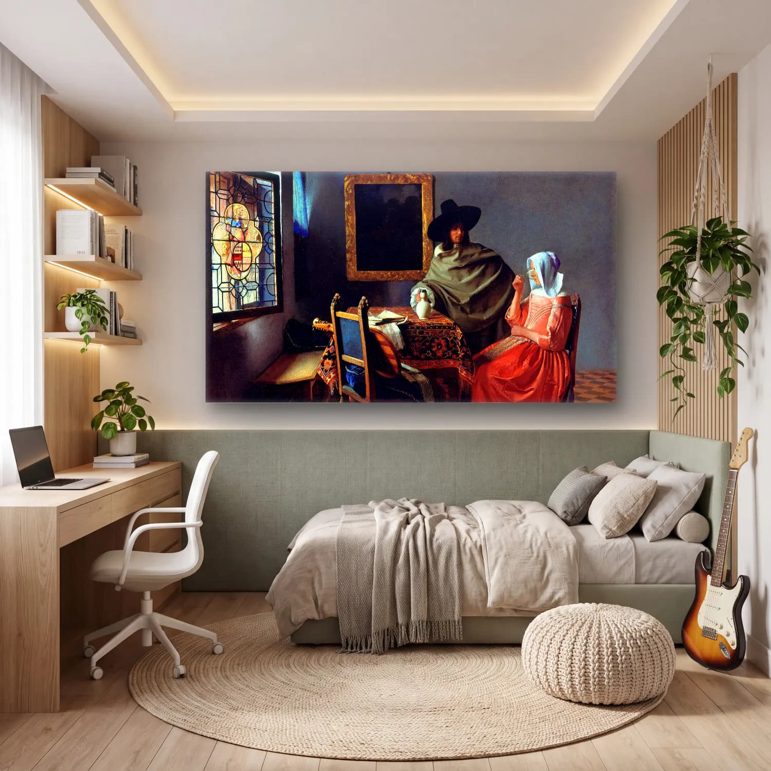 Johannes Vermeer – The Wine Glass cam tablo — genç odasında