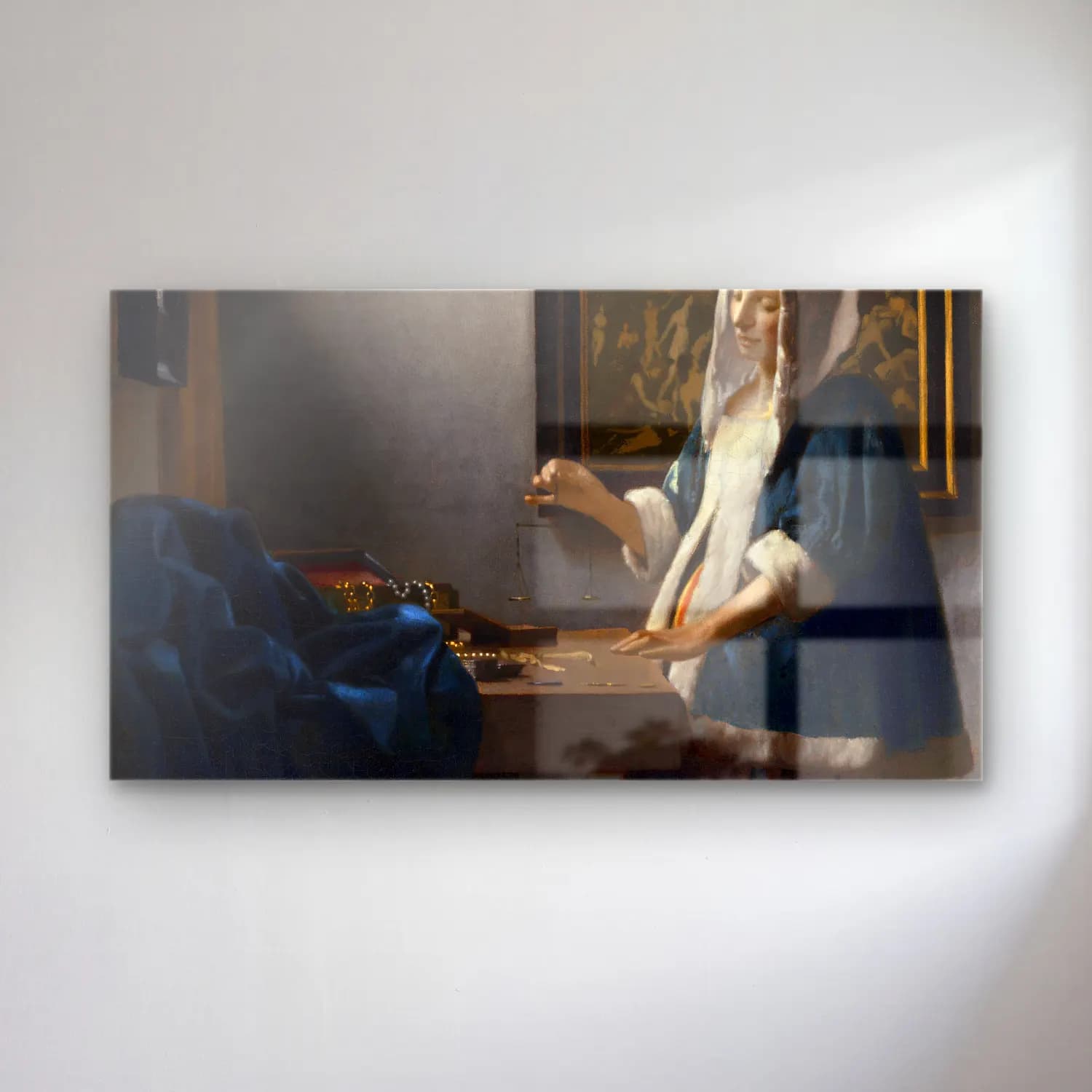 Johannes Vermeer – Woman Holding a Balance cam tablo — Johannes Vermeer – Woman Holding a Balance — yağlı boya kadın portresi