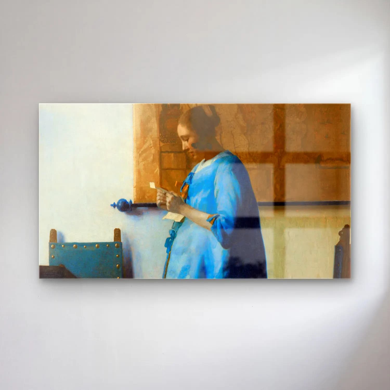 Johannes Vermeer – Woman Reading a Letter cam tablo — Johannes Vermeer – Woman Reading a Letter — yağlı boya kitap okuyan kadın