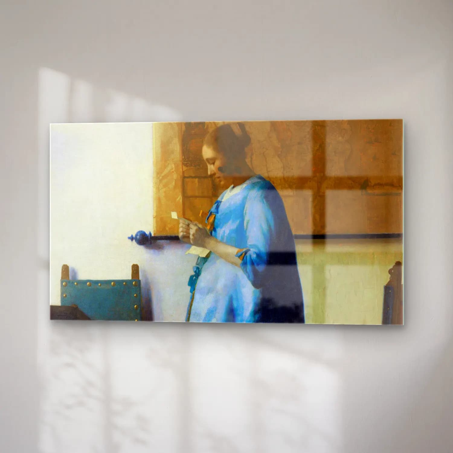 Johannes Vermeer – Woman Reading a Letter cam tablo — sağ açıdan görünüm
