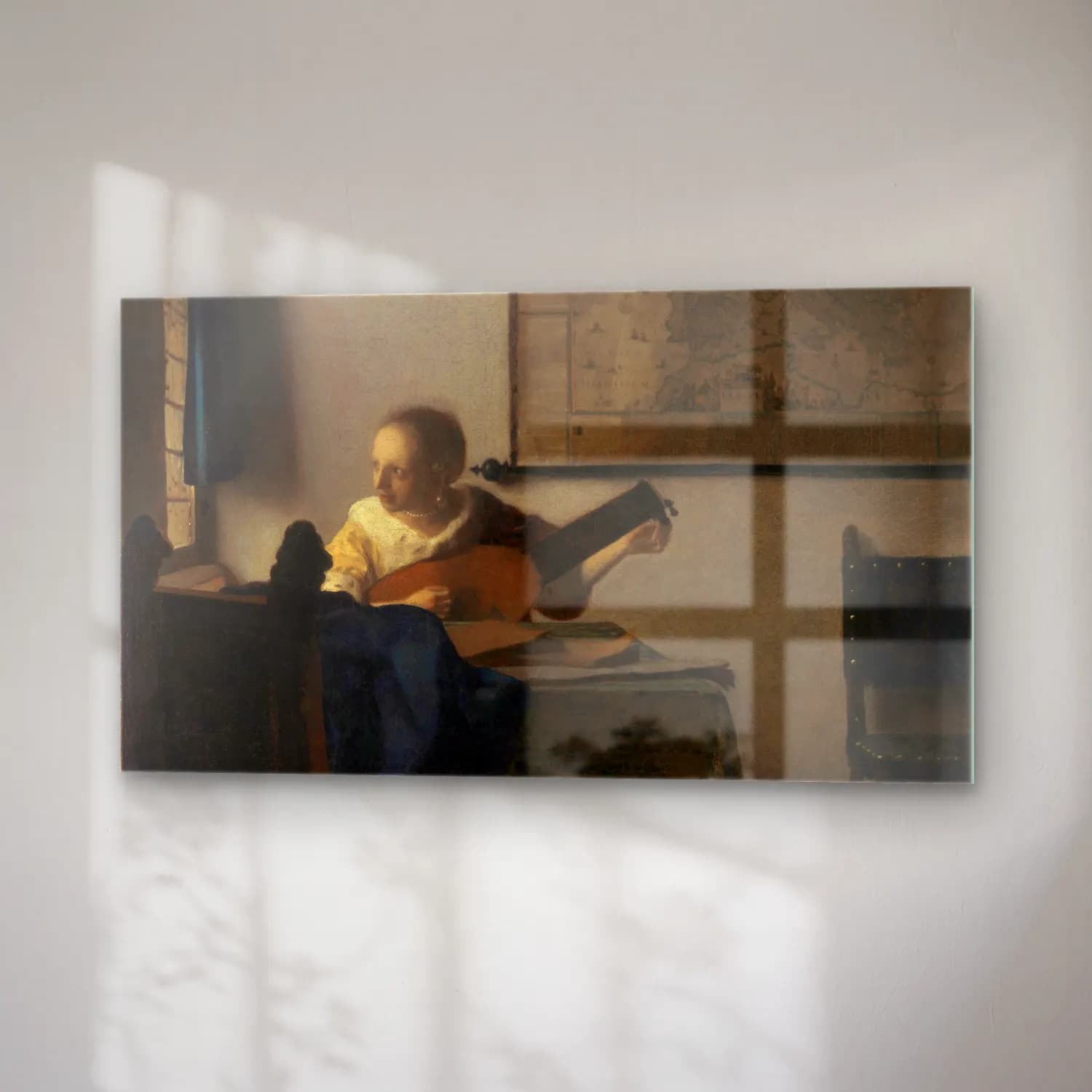 Johannes Vermeer – Young Woman with a Lute cam tablo — sağ açıdan görünüm