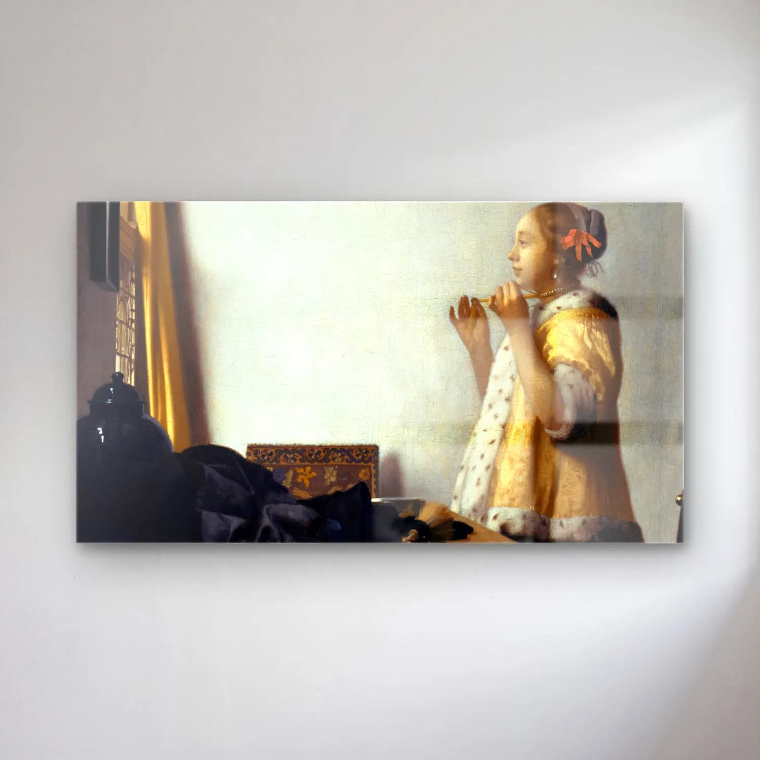 Johannes Vermeer – Young Woman with a Pearl Necklace cam tablo — Johannes Vermeer – Young Woman with a Pearl Necklace — yağlı boya kitap okuyan kadın